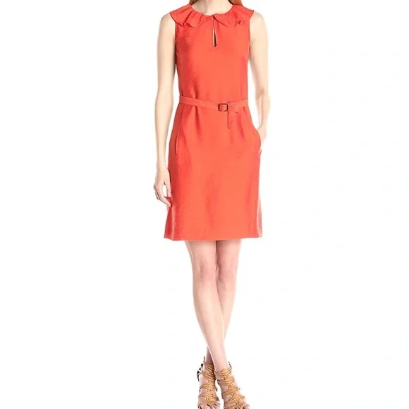 anne klein orange dress Anne Klein Women's Raglan-Sleeve Midi Shirtdress - CARROT